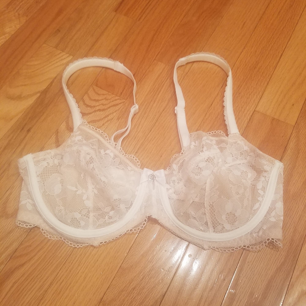 Victorias Secret white unlined demi bra 34D